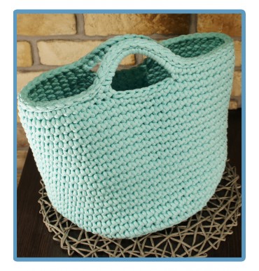 ręcznie robiony koszyk larisa handmade ze sznurka bawełnianego