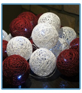  ręcznie robione świecące kule cotton ball mercury handmade
